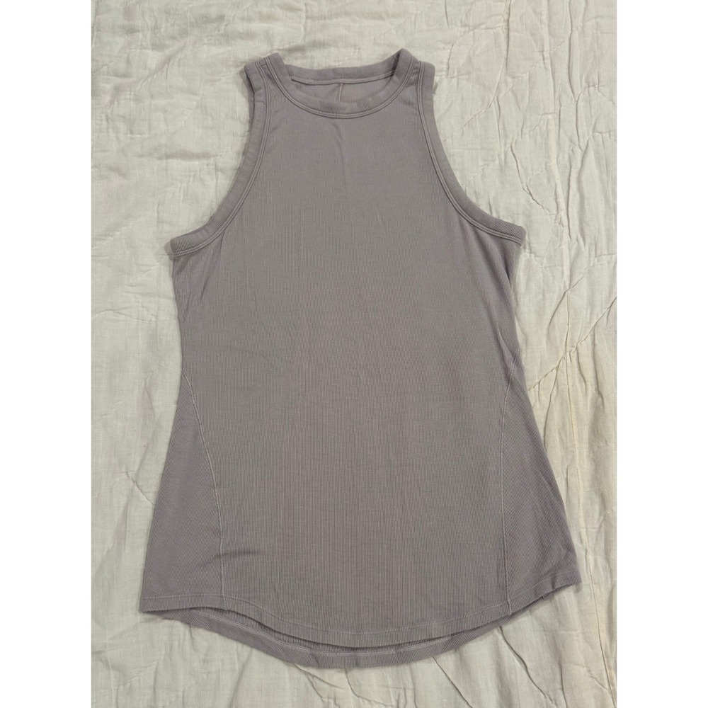 Lululemon Hold Tight Crewneck Tank, Waist Length, High Neck Ribbed Purple Grey - Picture 1 of 7